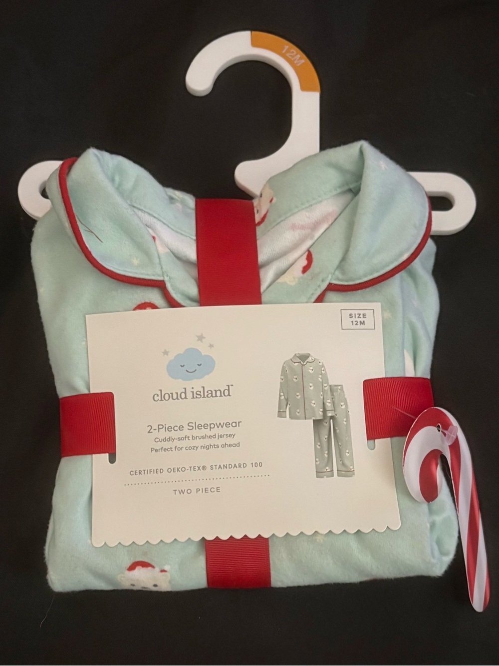 Cloud Island Two-Piece Pajamas - Polar Bears in Santa Hats - 12 Mos. - NWT